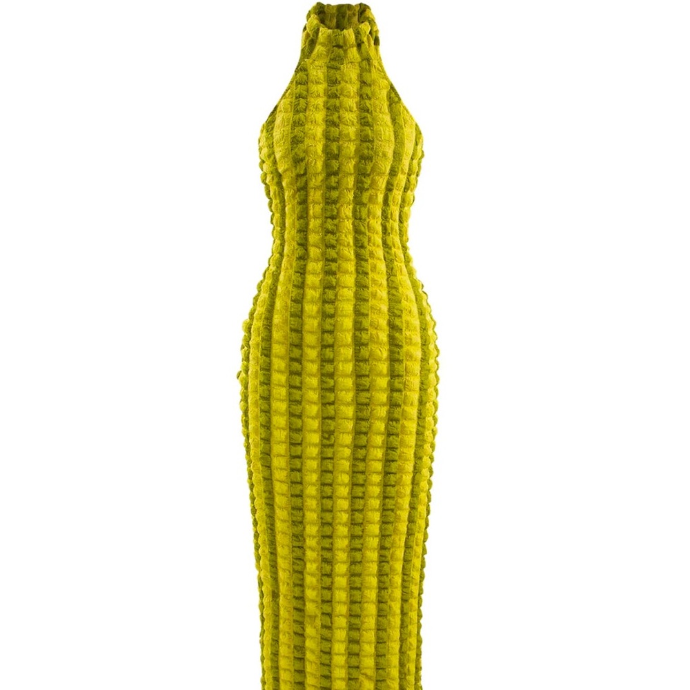 HALTERED BACKLESS MAXI DRESS | GREEN | WORN ONCE